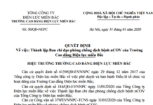 Thông báo vv Thành lập Ban chỉ đạo phòng chống dịch bệnh nCoV Trường Cao đẳng Điện lực miền Bắc