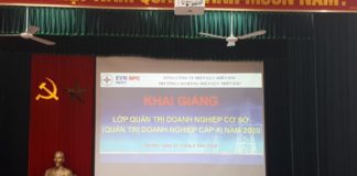 Trường Cao đẳng Điện lực miền Bắc tổ chức lớp đào tạo Quản trị doanh nghiệp cơ sở năm 2020 cho Tổng công ty phát điện 1,2,3