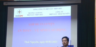 Trường Cao đẳng Điện lực miền Bắc tổ chức huấn luyện An toàn vệ sinh lao động năm 2021 tại PC Thái Nguyên