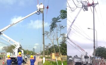 Trường Cao đẳng Điện lực miền Bắc tổ chức huấn luyện, sát hạch ra lưới thi công sửa chữa lưới điện 22kV đang mang điện cho đội Hotline của Công ty Điện lực Hà Tĩnh và Công ty TNHH MTV Điện lực Hải Dương