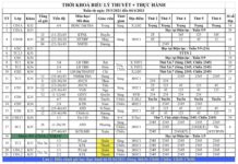 Thời khoá biểu + Lịch thi (Tuần từ 29/3 đến 4/4/2021)