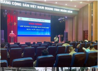 Trường Cao đẳng Điện lực miền Bắc tổ chức lớp Đào tạo công nhân vệ sinh cách điện lưới điện phân phối đang mang điện bằng nước áp lực cao cho Công ty Điện lực Hòa Bình