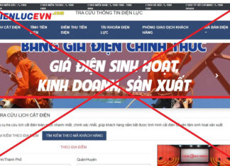 Xuất hiện trang web giả mạo thương hiệu EVN