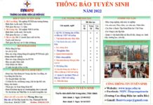 THÔNG BÁO TUYỂN SINH NĂM 2022
