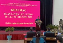 Ban chỉ huy quân sự Trường Cao đẳng Điện lực miền Bắc tổ chức khai mạc khóa huấn luyện Dân quân tự vệ năm 2022 cho lực lượng tự vệ tại chỗ nhà trường.