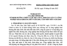 Nghị quyết của Bộ chính trị về định hướng chiến lược địa chất, khoáng sản và công nghiệp khai khoáng đến năm 2030, tầm nhìn đến năm 2045