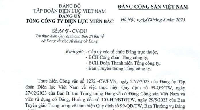 Quy định của Ban Bí thư Trung Ương về cờ Đảng và việc sử dụng cờ Đảng