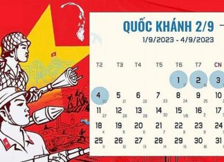 LỊCH NGHỈ LỄ QUỐC KHÁNH 2/9/2023