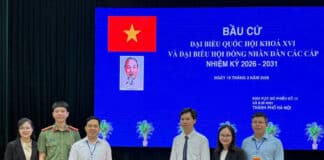 Tổ bầu cử số 14 tại Trường Cao đẳng Điện lực miền Bắc hoàn thành công tác bỏ phiếu trong không khí trang nghiêm, phấn khởi