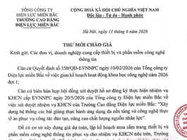 Thư mời chào giá cung cấp thiết bị và phần mềm CNTT
