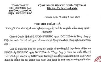 Thư mời chào giá cung cấp thiết bị và phần mềm CNTT