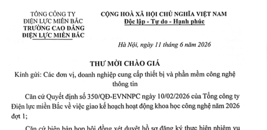 Thư mời chào giá cung cấp thiết bị và phần mềm CNTT